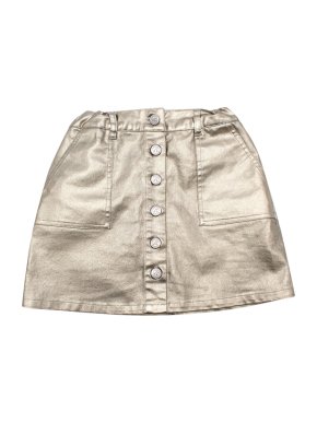 Bonpoint Gold Metallic Coated Cotton Skirt