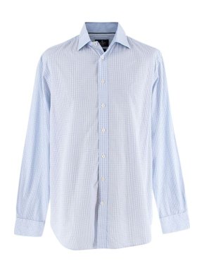 Hackett Blue Checkered Cotton Formal Shirt