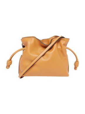Loewe Tan Brown Leather Mini Flamenco Knot Clutch Bag