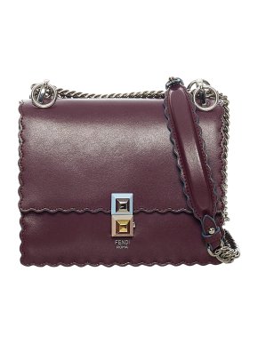 Fendi Plum Leather Kan I Chain Strap Bag