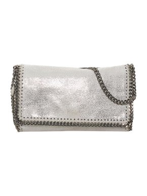 Stella McCartney Silver Shaggy Deep Falabella Flap Bag