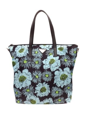Prada Floral Nylon Tessuto Stampato Tote Bag