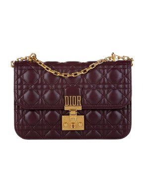 Plum Leather Dioraddict Chain Strap Bag