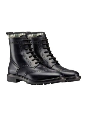 Dior Calfskin Tartan D-Order Low Boot