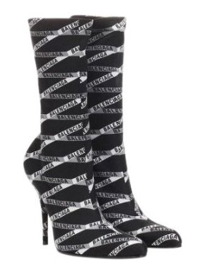 Balenciaga 80mm Monogram Logo Spandex Boots