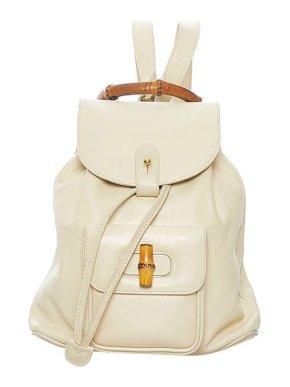 Gucci Vintage White Leather Backpack