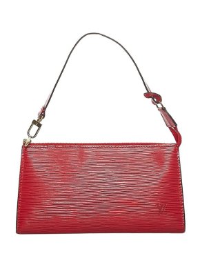Louis Vuitton Red Epi Leather Pochette Bag