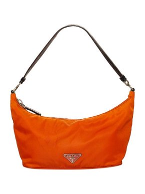 Prada Orange Nylon Tessuto Baguette