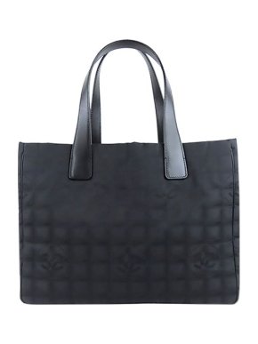 Chanel Vintage Black Nylon New Travel Line Tote Bag