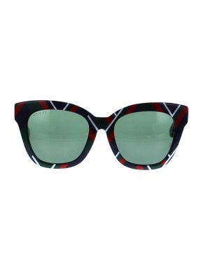 Gucci Black Acetate Web Stripe Sunglasses