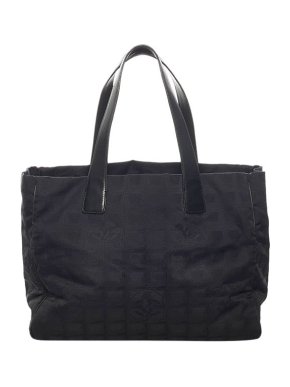 Chanel Vintage Black Nylon New Travel Line Tote Bag