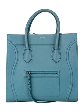 Celine Blue Leather Mini Luggage Bag