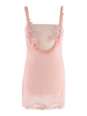 Rose Pink Lace Front Silk Chiffon Slip
