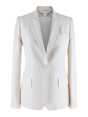 Stella McCartney Ivory Single Breasted Silk Blazer