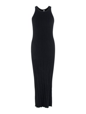 Toteme Black Ribbed Knit Tank Dress