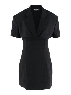 Jacquemus Black Hemp La Robe Gardian Blazer Dress