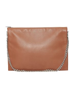 Celine Caramel Leather Trio Chain Strap Bag