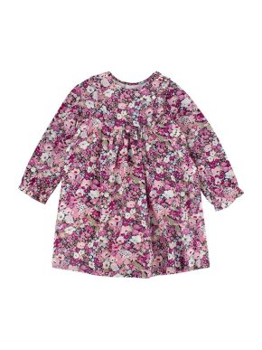 Bonpoint Pink Floral Cotton  Button Bib Dress
