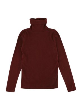 Bonpoint Burgundy Cotton Jersey Polo Neck Top