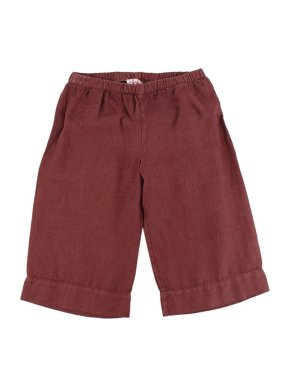Il Gufo Kids 5Y Burgundy Linen Wide Leg Trousers