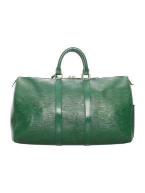 Louis Vuitton Green Epi Leather Keepall 45 Weekend Bag