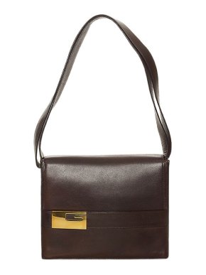 Gucci Vintage Dark Brown Leather Flap Bag