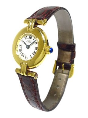 Vintage Must de Cartier Colisee Leather Strap Watch