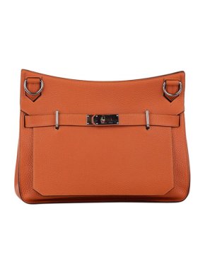 Hermes Orange Clemence Leather Jypsiere 34 PHW