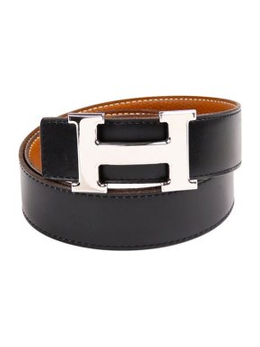 Hermes Black Leather Constance 40 Belt PHW 95