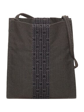 Hermes Vintage Grey Canvas Herline Pochette Bag