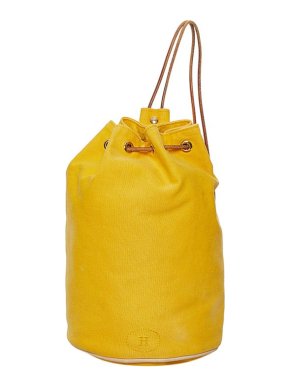 Hermes Yellow Canvas Polochon Mimile Backpack