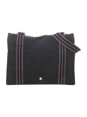 Hermes Vintage Black Canvas Fourre Tout Besace MM Messenger Bag