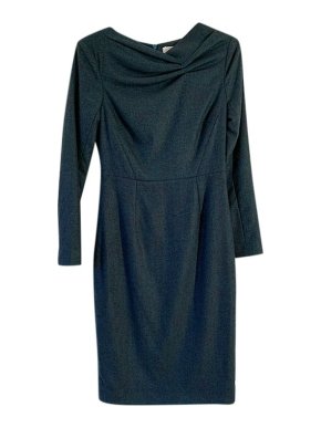 The Fold Blue Marl Wool Shift Dress