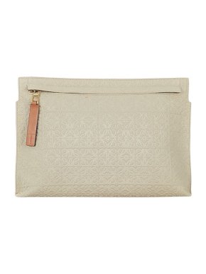 Loewe Cream Anagram Jacquard Clutch Bag