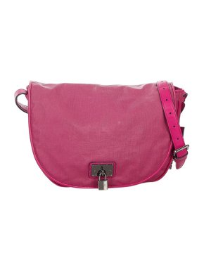 Loewe Fuchsia Canvas Lock Saddle Bag