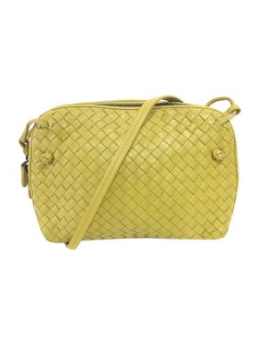 Bottega Veneta Lemon Yellow Intercciato Leather Nodini Bag