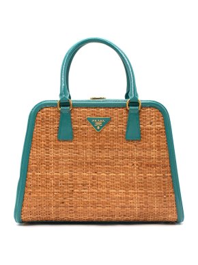 Prada Wicker Saffiano Pyramid Bag