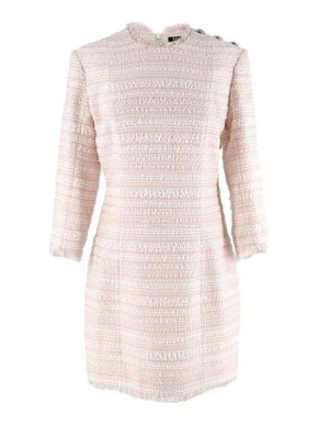 Balmain Pink Boucle Tweed Shift Dress