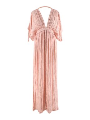 Kasia Kulenty Pink Muslin Braided Gown