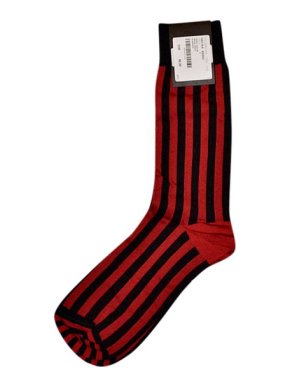Bottega Veneta Black & Red Lurex Striped Ankle Socks