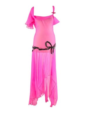 Alexander McQueen Pink Silk Chiffon Sheer Bias Cut Gown