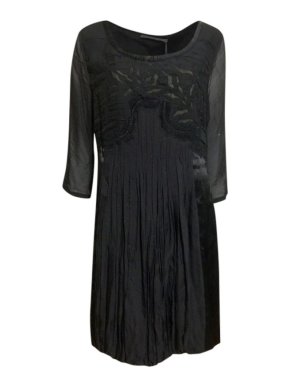 Alberta Ferretti Black Silk Crepe Dress