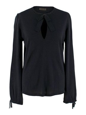 Loewe Black Cashmere Blend Keyhole Jumper