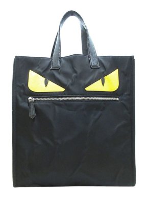 Fendi Black Nylon Monster Tote Bag