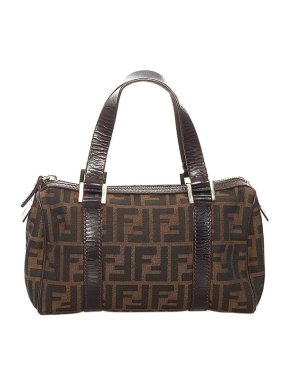 Fendi Vinage Zucca Canvas Boston Bag