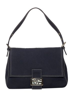 Fendi Vintage Mamma Forever Blue Canvas  Bag