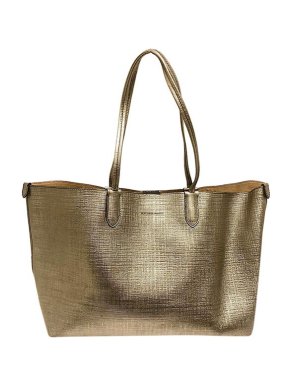 Alexander McQueen Metallic Gold Leather Tote Bag