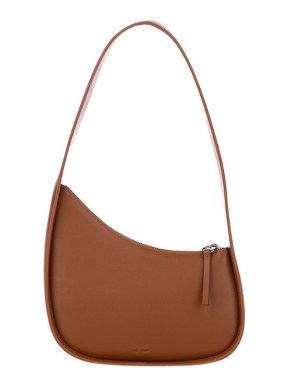 Tan Leather Half Moon Bag