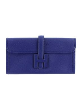 Hermes Cobalt Blue Epsom Leather Jige 29 Pouch