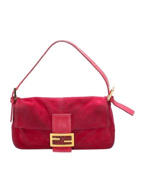 Fendi Vintage Pink Suede Mamma Baguette